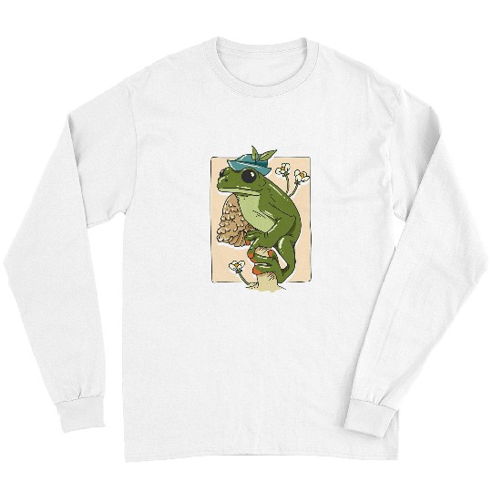 Frog Pet Natur Magical Fungi Cottagecore Frog Mushroom Aesthetic 7 Long Sleeves