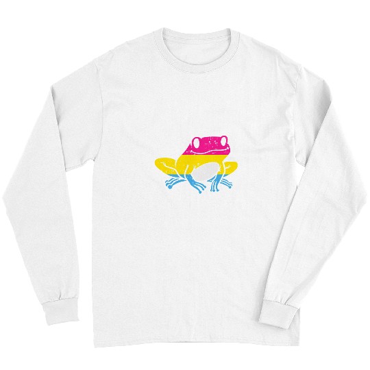Frog Pet Pansexual Frog Funny Toad Pan Pride Flag Ally Men Women Long Sleeves