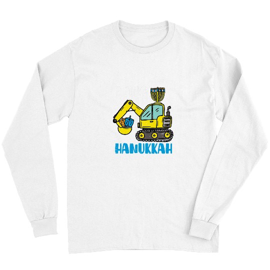 Excavator Fun Funny I Dig Hanukka Excavator Dump Truck Girl Boy Kids 2 Long Sleeves
