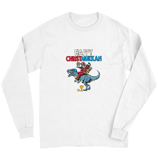 Dinosaur Pet Happy Christmukkah Dinosaur Happy Hanukkah Jewish Holiday Long Sleeves