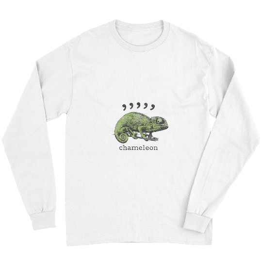 Chameleon Pet Trendy Comma Chameleon Data Humor Long Sleeves
