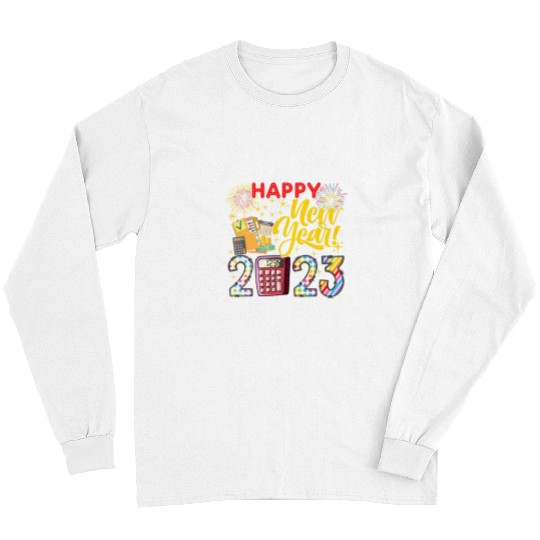 Accountant Job Happy New Year Fireworks Funny Accountant Lover Family 1 Long Sleeves