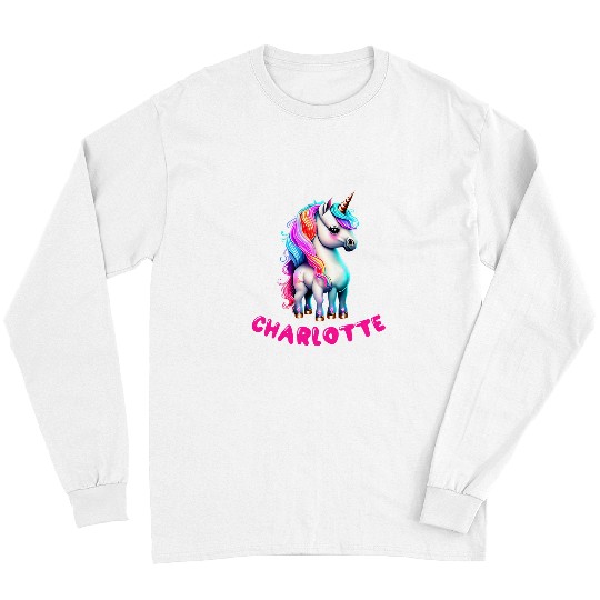 Unicorn Pet Birthday Unicorn Personalization Charlotte Name For Girls Long Sleeves