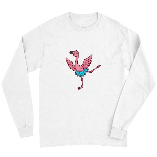 Flamingo Pet Cartoon flamingo dances ballet ballerina Long Sleeves