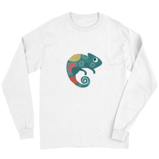 Chameleon Pet To The Core Boho Folk Art Cottage Core Aesthetic Long Sleeves