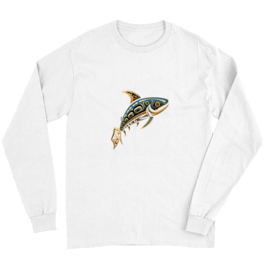Whale Pet Native American Indian Tribe Tribal Whales Indigenous 1 Long Sleeves