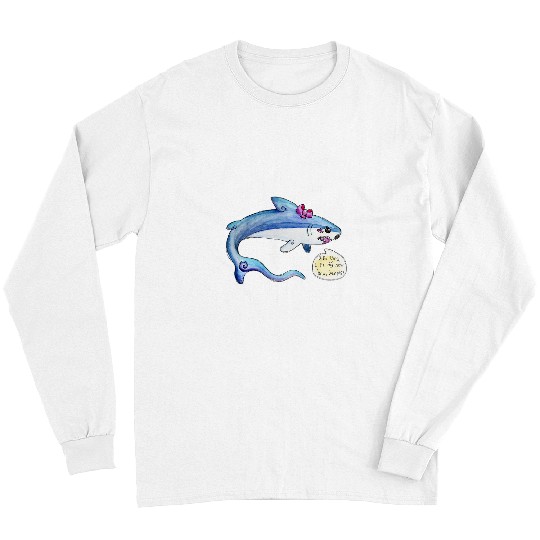 Shark Pet Funny and Cute Tsundere Anime Thresher Shark Senpai Long Sleeves
