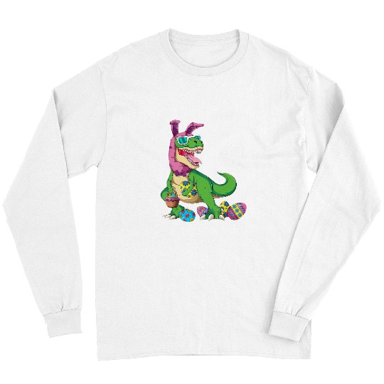 Dinosaur Pet T rexs Dinosaur Bunny Ears Happy Easter Day Eggs Kids Girls Long Sleeves
