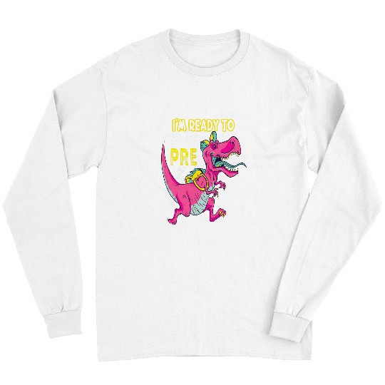 Dinosaur Pet Ready To Crush PreK Pink TRex Dinosaur Back to School Girls Long Sleeves