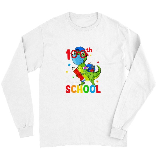 Dinosaur Pet Happy 100 Days Of School Dinosaur T rexs 100th Day Smarter1 Long Sleeves