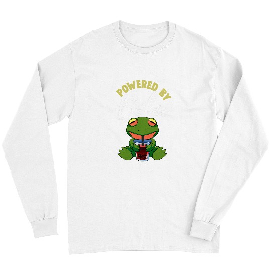 Frog Pet Powered By Boba Frog Funny Women Boba Tea Long Sleeves
