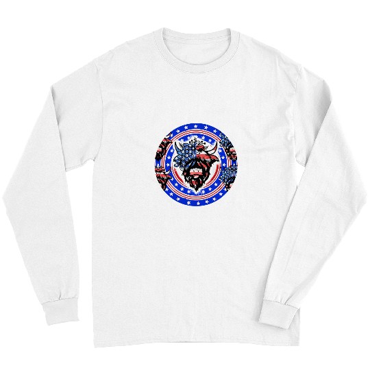 Cow Pet July 4th Holy Heifer Highland Cattle Cow s Oversized Long Sleeves