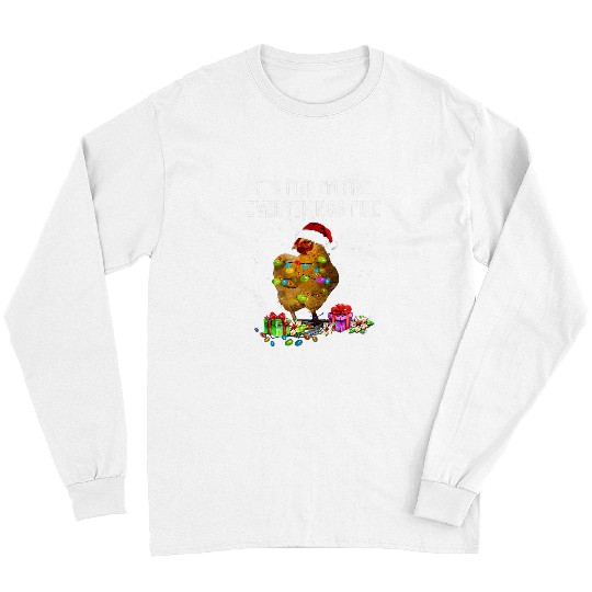 Chicken Pet Christmas Lights Im Fine Everything Is Fine Long Sleeves