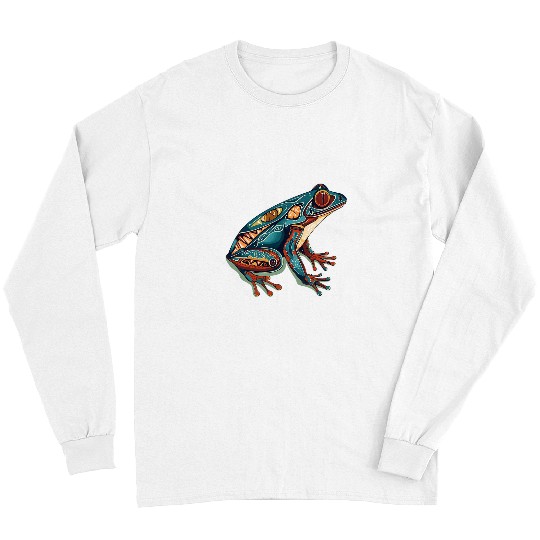 Frog Pet Native American Indian Style Art Pacific Northwest 8 Long Sleeves