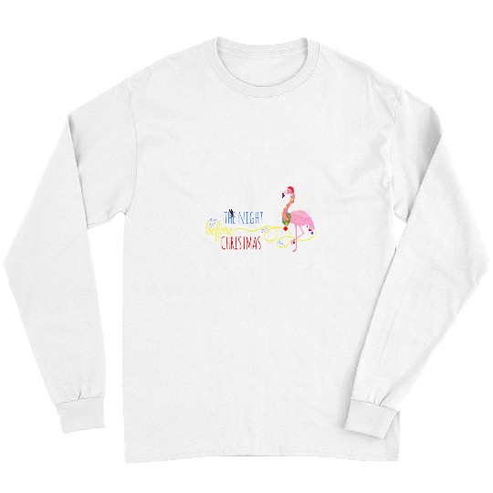 Flamingo Pet It Was The Night Before Christmas Festive Pink Long Sleeves