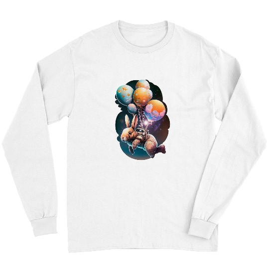 Astronaut Job Rabbits Happy Easter Day Bunny Egg astronaut Space Boys Girls Kids 27 Long Sleeves