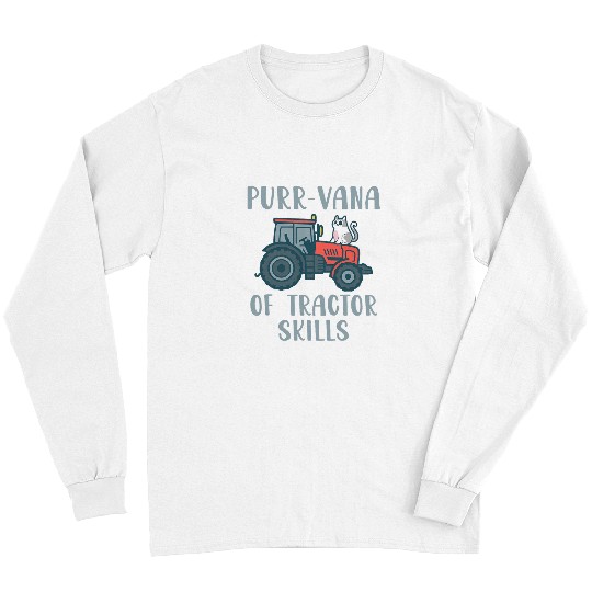 Tractor Fun Farming Farm Tractor Cat Lover Drive Farmer Pet Owner Driver 2 Long Sleeves