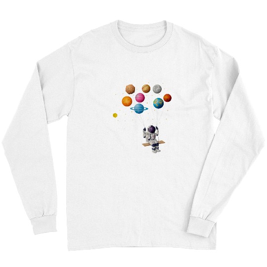 Astronaut Job Swinging Solar System Balloon Space Astro Universe Long Sleeves