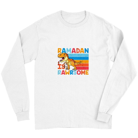 Dinosaur Pet Kids Ramadan Dinosaur Ramadan Is Rawrsome Ramadan Mubarak for Kid Long Sleeves