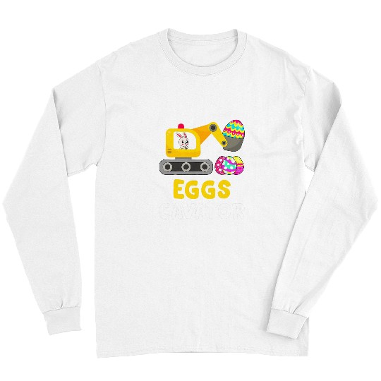 Excavator Fun EggsCavator Easter Egg Hunt For Kids Toddler Bunny Long Sleeves