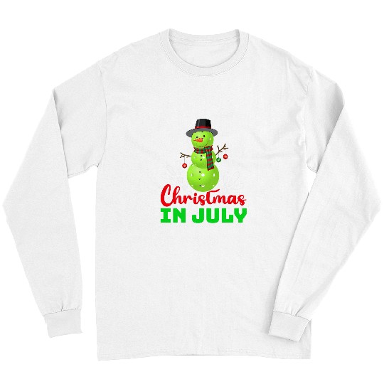 Sport Pickleball Pickleball xmasss Funny Pickleball Snowman Christmas In July Long Sleeves