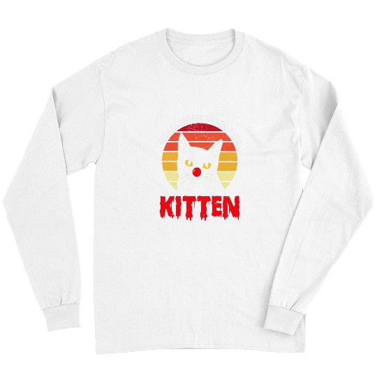 We All Meow Down Here Kitten Clown Halloween Cat Owner Long Sleeves
