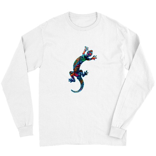Gecko Pet Abstract Geometric Tribal Art Long Sleeves