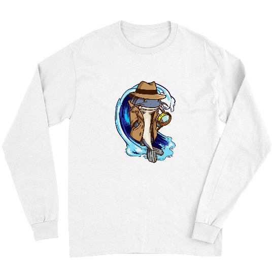 Fishing Fun Detective Catfish Investigator Fish Fisherman Fishing Long Sleeves
