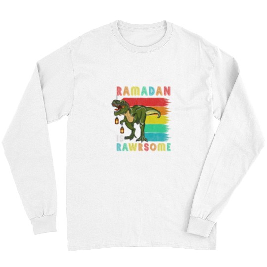 Dinosaur Pet Kids Ramadan Dinosaur Ramadan Is Rawrsome Ramadan Mubarak for Kid 1 Long Sleeves