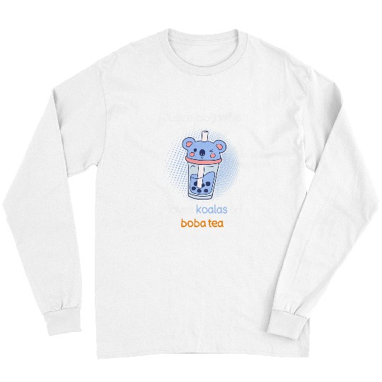 Koala Pet Kids Boba Tea Boys Koala Lover Koalas and Bubble Tea Long Sleeves