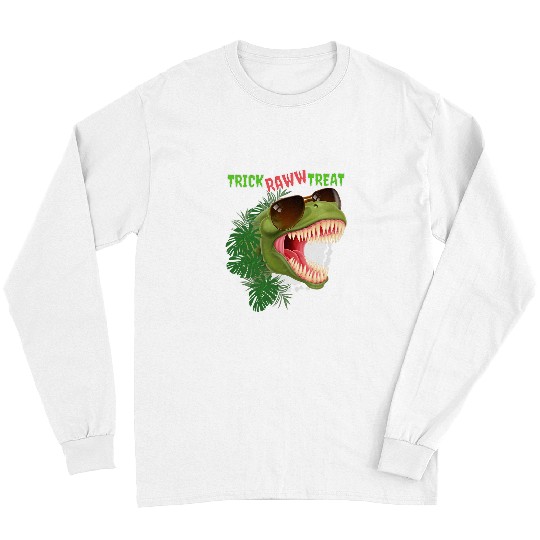 Dinosaur Pet Halloween Trick Raww Treat Long Sleeves