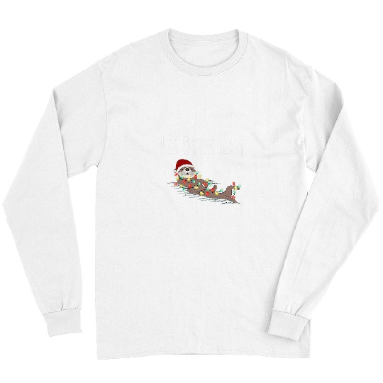 Otter Pet Otters Funny Matching Couple His and Her Otter Half Ugly Christmas 7 Long Sleeves