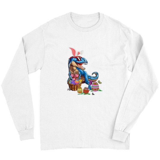 Dinosaur Pet T rexs Dinosaur Bunny Egg Hunting Colorful Egg Easter Day Long Sleeves