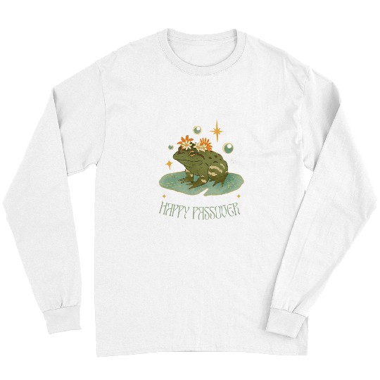 Frog Pet Passover Happy Passover funny frog Pesach seder Long Sleeves