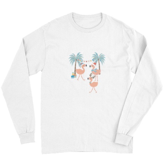 Flamingo Pet Christmas in July Lets be Merry Flamingo Florida Vacation 84 Long Sleeves