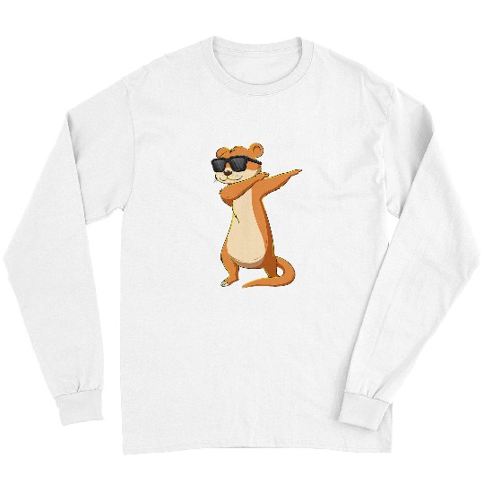 Otter Pet Otters Dabbings Sea Otter Wearing Sunglasses Dab Dance Girls Boys Long Sleeves