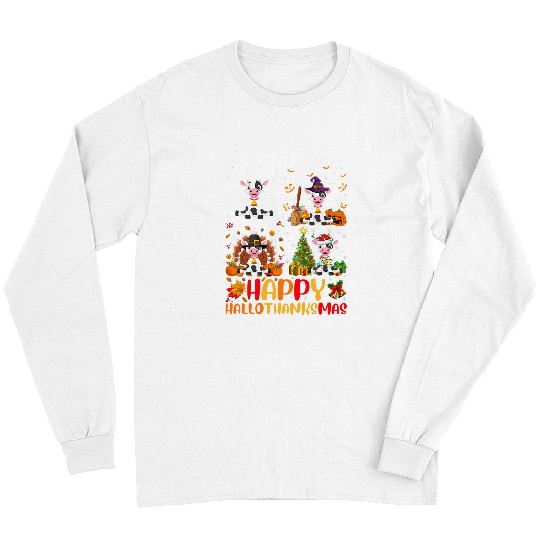 Cow Pet Halloween Thanksgiving Christmas Cow Hallothanksmas Long Sleeves