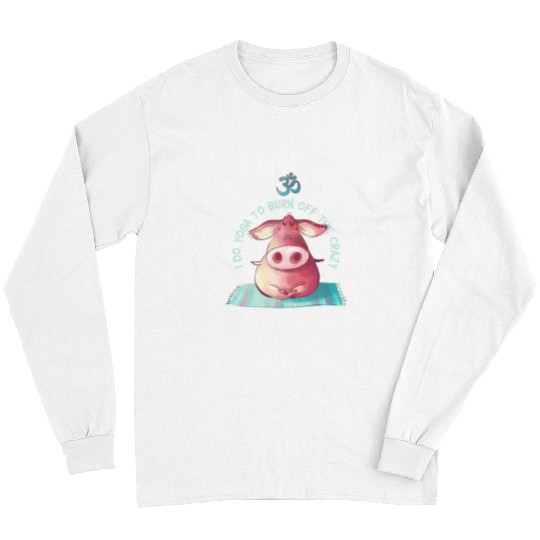 Pig Pet Yoga Pig Lotus Pose Om Symbol Buddhist Spiritual Practice Long Sleeves