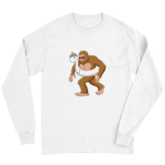 Unicorn Pet Bigfoot Unicorn Float Pool Party Lover Summer Believer Long Sleeves