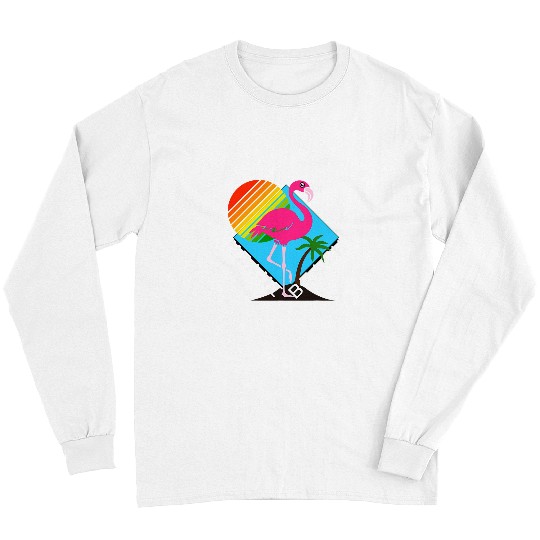 Flamingo Pet Miami Florida Beach Flamingo Surfing Sun and Sand Paradise Long Sleeves