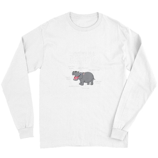 Hippo Pet Anatomy of Hippo Zookeeper Hippopotamus Lover Zoo Animal Long Sleeves