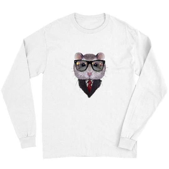 Hamster Pet Dandy Grey Dwarf Hamster wearing Sunglass and Posh Suit Long Sleeves