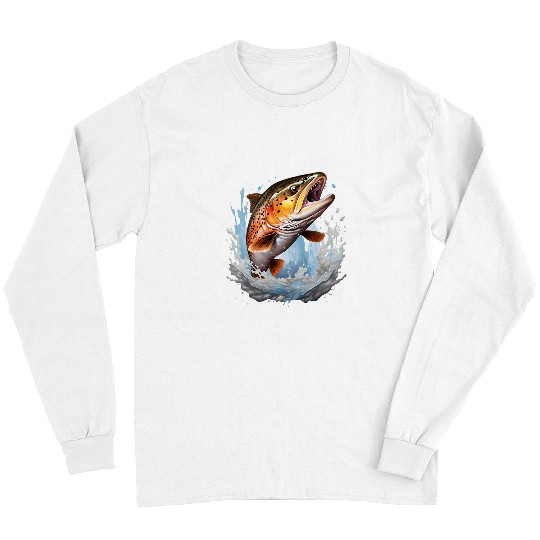Fishing Fun trout rainbow brook fisherman freshwater angler fish 11 Long Sleeves