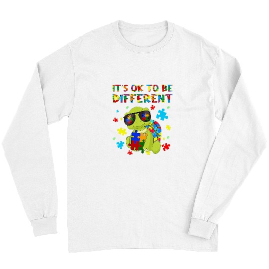 Autism Puzzle Turtle Autistic Its Ok To Be Different Sea Turtle Planet Long Sleeves