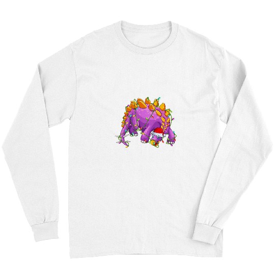 Dinosaur Pet Christmas Light Stegosaurus Dinosaur Pajama Santa Hat Long Sleeves