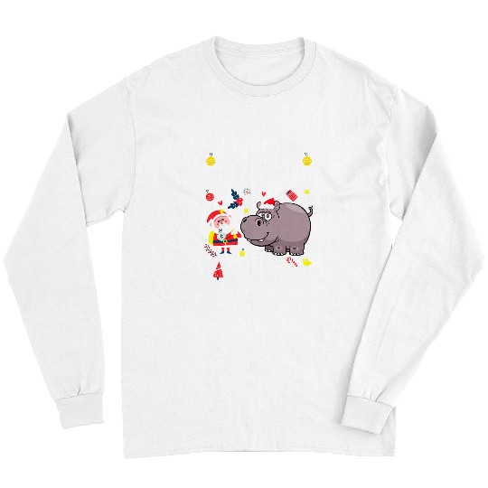 Hippo Pet I Want A Hippopotamus For Christmas xmass Santa Men Women Kid Long Sleeves