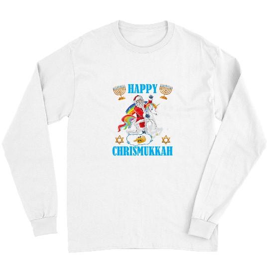 Unicorn Pet Happy Chrismukkah Hanukkah Christmas Jewish Unicorn Santa 1 Long Sleeves