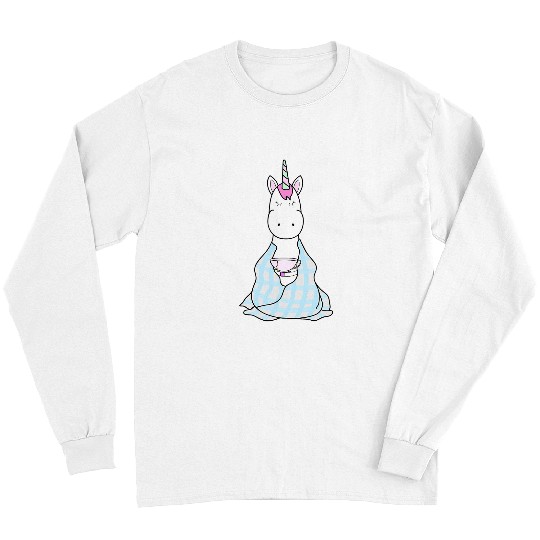 Unicorn Pet Cute  Funny Unicorn Cup Of Tea Art Long Sleeves