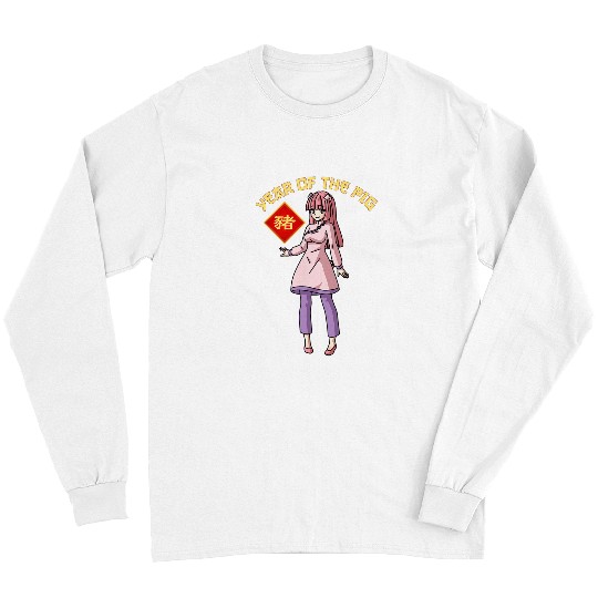 Pig Pet Anime Year of The Pig Girl Chinese Zodiac Lunar New Year Long Sleeves