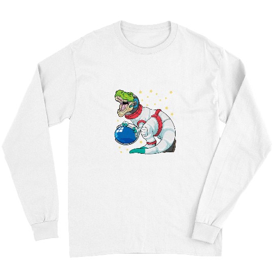 Dinosaur Pet Astronaut Dinosaur T rexs Astro Space Stars Funny Kids 8 Long Sleeves